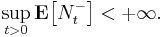 \sup_{t > 0} \mathbf{E} \big[ N_{t}^{-} \big] < %2B \infty.