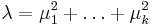 \lambda=\mu_1^2%2B\ldots%2B\mu_k^2