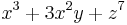 x^3 %2B 3 x^2 y %2B z^7