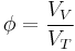 \phi = \frac{V_V}{V_T}