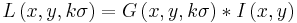 L \left( x, y, k\sigma \right) = G \left( x, y, k\sigma \right) * I \left( x, y \right)