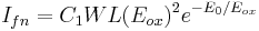 I_{fn} = C_1WL(E_{ox})^2e^{-E_0/E_{ox}}