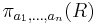 \pi_{a_1, \ldots,a_n}( R )