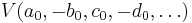 V(a_0, -b_0, c_0, -d_0, \dots)\,