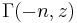 \Gamma(-n, z)