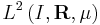 L^2\left(I,\mathbf R,\mu \right)