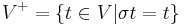 V^{%2B}=\{t\in V | \sigma t = t\}