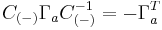  C_{(-)} \Gamma_a  C_{(-)}^{-1} = - \Gamma_a^T 