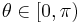 \theta \in [0,\pi) 