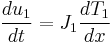 \frac{du_1}{dt}=J_1 \frac{dT_1}{dx}