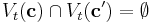 V_t(\mathbf{c}) \cap V_t(\mathbf{c}') = \emptyset