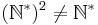 (\mathbb{N}^*)^2 \not= \mathbb{N}^*