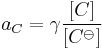 \ a_C = \gamma \frac{[C]}{[C^{\ominus}]}\,