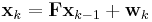 \textbf{x}_{k} = \textbf{F} \textbf{x}_{k-1} %2B  \textbf{w}_{k}