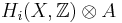  H_i(X, \mathbb{Z}) \otimes A