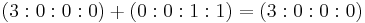  (3:0:0:0) %2B (0:0:1:1) = (3:0:0:0) \ 