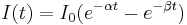  I(t) = I_0(e^{-\alpha t}-e^{-\beta t})\ 