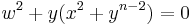  w^2%2By(x^2%2By^{n-2}) = 0 