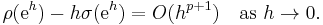  \rho(\mathrm{e}^h) - h\sigma(\mathrm{e}^h) = O(h^{p%2B1}) \quad \text{as } h\to 0. 