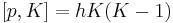 [p,K]=h K(K-1)