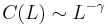 C(L)\sim L^{-\gamma}\!\ 