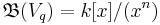 \mathfrak{B}(V_q)=k[x]/(x^n)