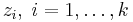 z_i,\;i=1,\ldots,k