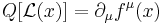 Q[\mathcal{L}(x)]=\partial_\mu f^\mu (x)