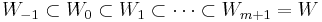 W_{-1} \subset W_0 \subset W_1 \subset \cdots \subset W_{m%2B1} = W 