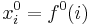 x_{i}^{0} = f^{0}(i)