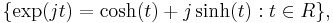 \lbrace \exp(j t) = \cosh(t) %2B j \sinh(t)�: t \in R \rbrace,