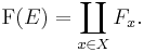 \mathrm F(E) = \coprod_{x\in X}F_x.