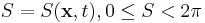 S = S(\mathbf{x},t), 0\leq S<2\pi