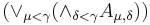 (\lor_{\mu < \gamma}{(\and_{\delta < \gamma}{A_{\mu , \delta}})})