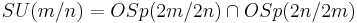 SU(m/n)=OSp(2m/2n)\cap OSp(2n/2m)