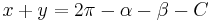 x%2By = 2 \pi - \alpha - \beta - C