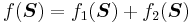 f(\boldsymbol{S}) = f_1(\boldsymbol{S}) %2B f_2(\boldsymbol{S})