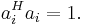 a_i^H a_i = 1.