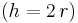 (h=2\,r)