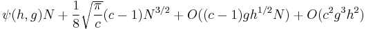 \psi(h, g)N %2B \frac{1}{8}\sqrt{\frac{\pi}{c}}(c-1)N^{3/2}%2BO((c-1)gh^{1/2}N) %2B O(c^2g^3h^2)