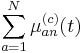 \sum_{a=1}^N\mu_{an}^{(c)}(t)