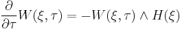 \frac{\partial }{\partial \tau }W(\xi ,\tau ) = - W(\xi ,\tau ) \wedge H(\xi )