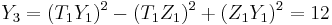 
Y_3 = (T_1Y_1)^2 - (T_1Z_1)^2 %2B (Z_1Y_1)^2 = 12
