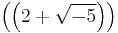 \left(\left(2 %2B \sqrt{-5}\right)\right)