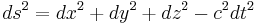 ds^2 = dx^2 %2B dy^2 %2B dz^2 - c^2 dt^2 