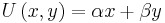 U\left(x,y\right)=\alpha x%2B\beta y