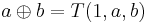 a\oplus b=T(1,a,b)