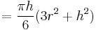  = {\pi h\over 6} ( 3 r^2 %2B h^2 )