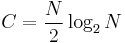 C=\frac{N}{2}\log_2 N