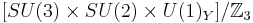 [SU(3)\times SU(2)\times U(1)_Y]/\mathbb{Z}_3